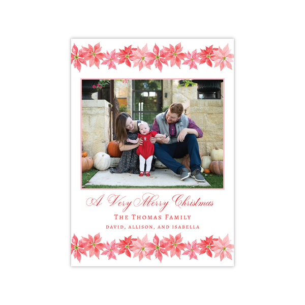 Poinsettias Vertical | Holiday Photo Card