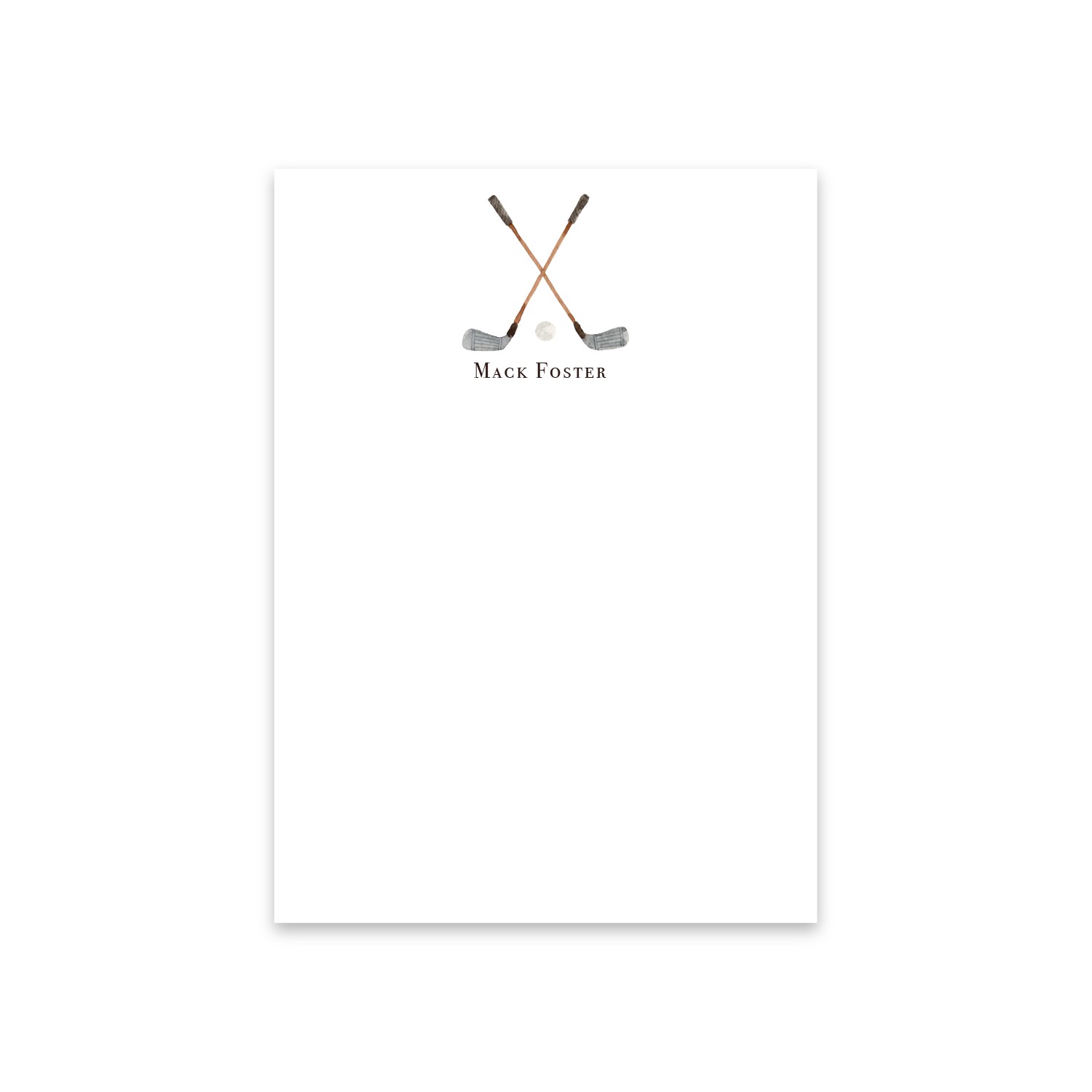 Crossed Golf Clubs Notecards | Men's Stationery