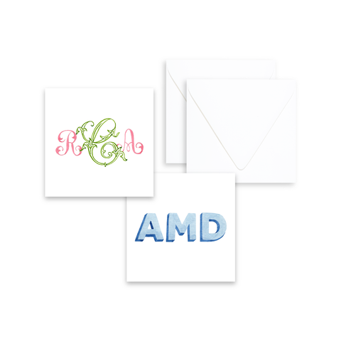 Enclosure Cards | Hand Painted Monogram Stationery