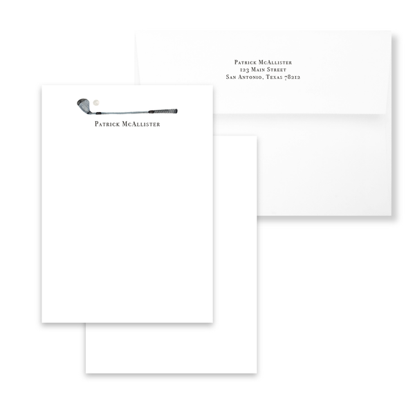 Golf Club Notecards | Men's Stationery