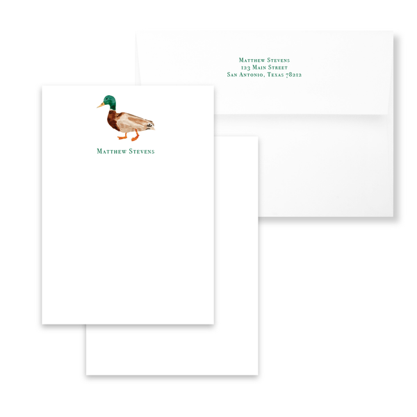 Mallard Notecards | Men's Stationery